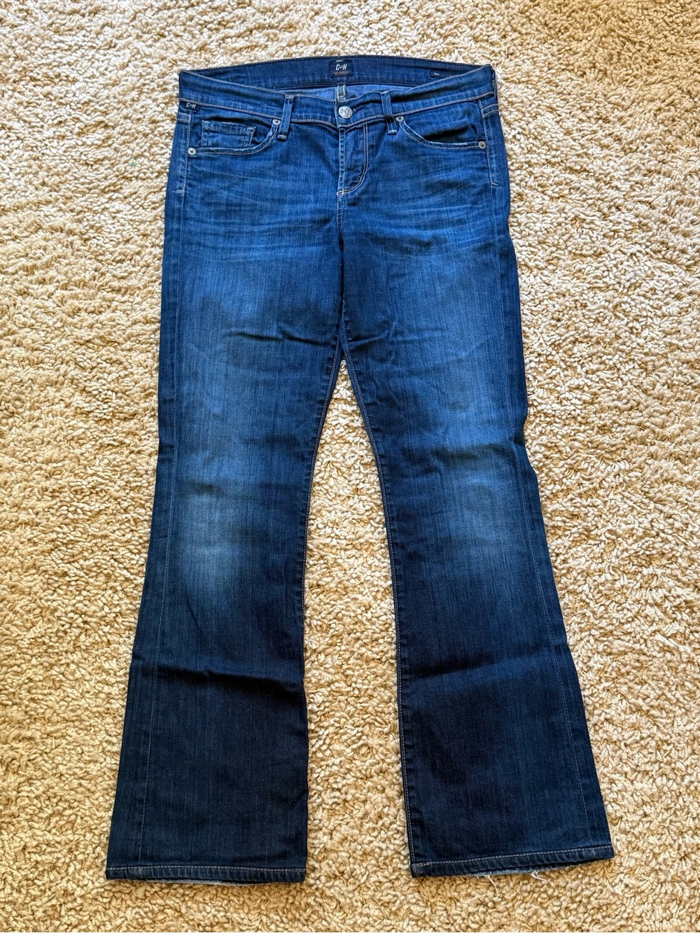 Citizens of Humanity Y2K Dita Petite Bootcut Jeans Dark Oxford Wash Low Rise 27